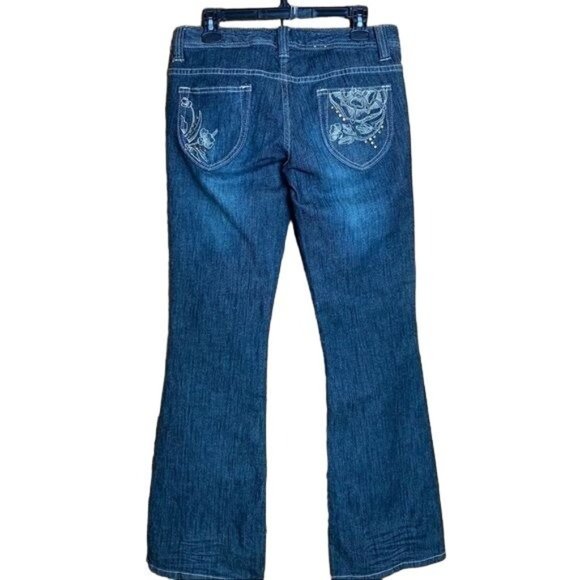 Calvin Klein Choice Blue Embroidered Low Rise Boot Cut Size 28 - Picture 5 of 11